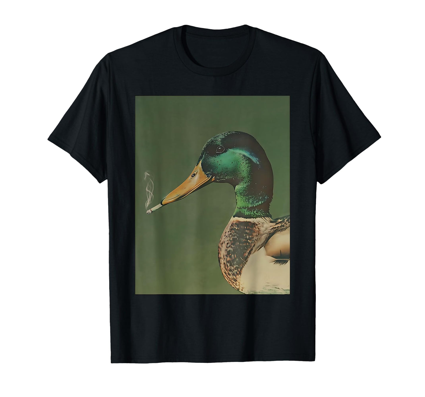 Mallard Duck Smoking a Cigarette Vintage Funny Duck Hunting T-Shirt