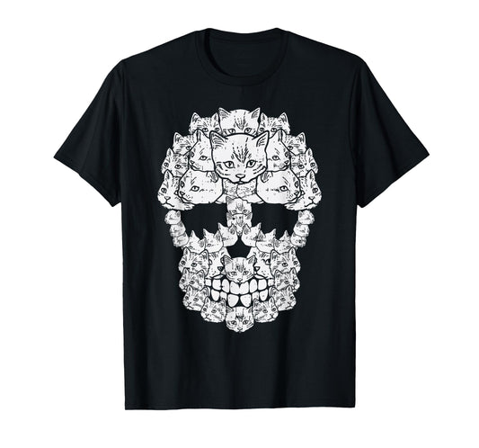 Cat Sugar Skull Dia De Los Muertos Halloween Kitten Lover T-Shirt