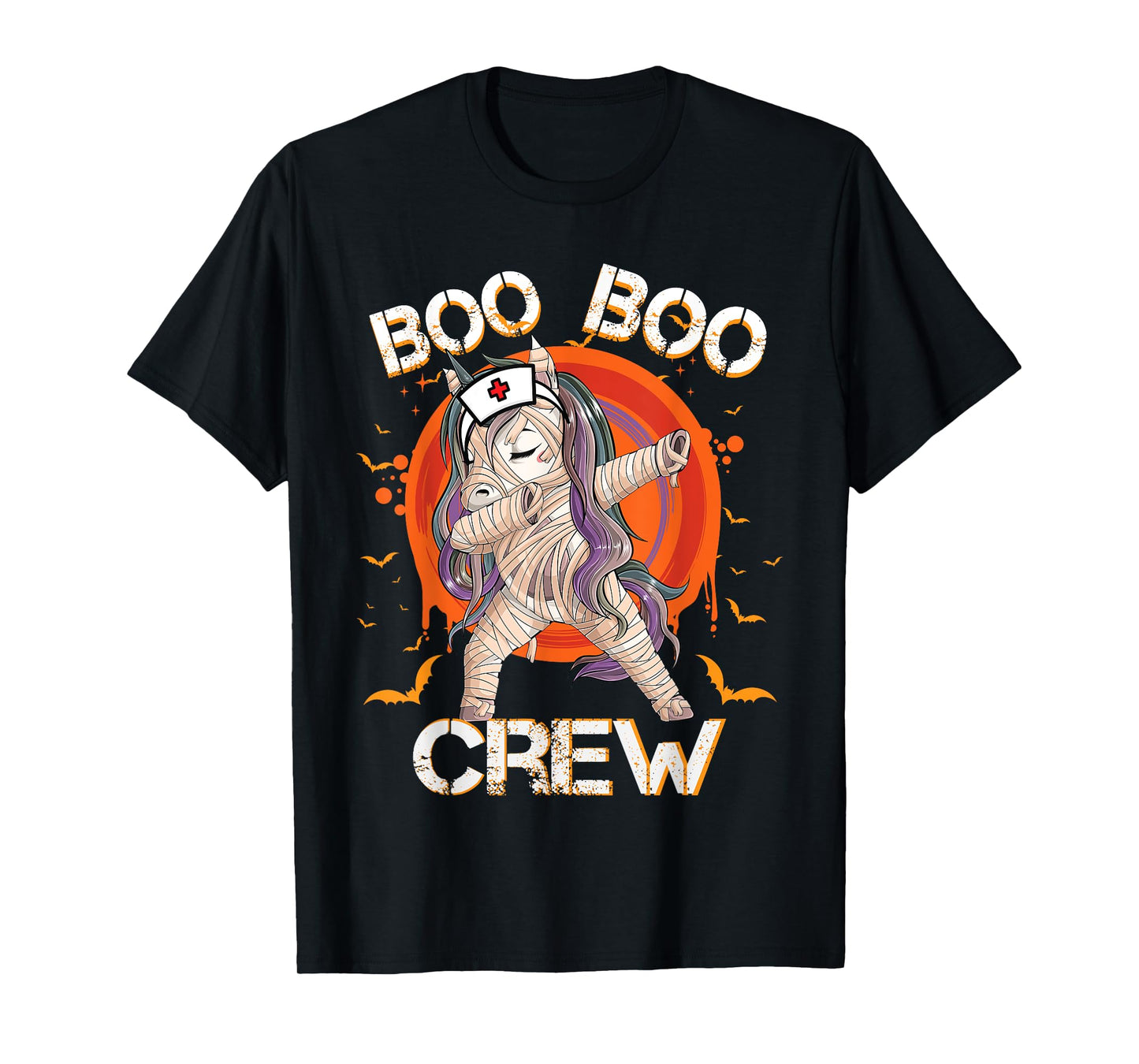 Boo Boo Crew Nurse Mummy Unicorn Halloween Custome Nursing T-Shirt