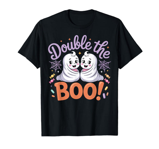 Pregnant Mom Halloween Costume Twins Pregnancy Announcement T-Shirt