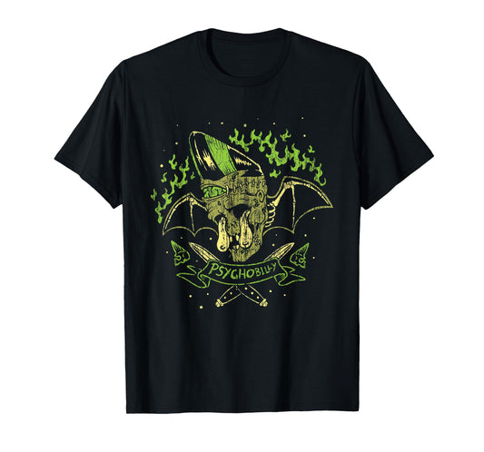 Psychobilly Horror Punk Rock T-Shirt (HR) Zombie Bat