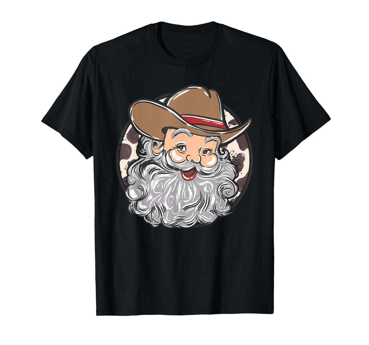 Western Cowboy Santa Christmas Cowboy Groovy Retro Xmas T-Shirt
