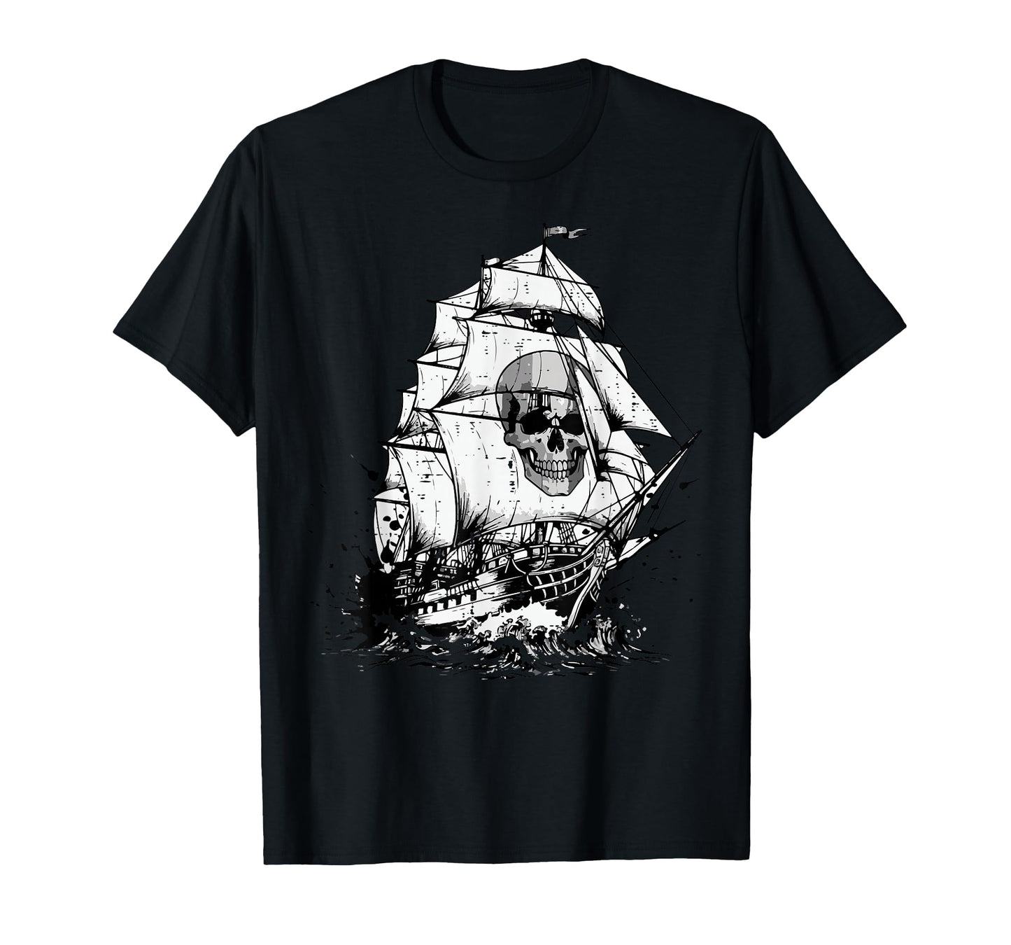 Pirate Ghost Ship Skull Vintage Costume Men Women Boys Kids T-Shirt