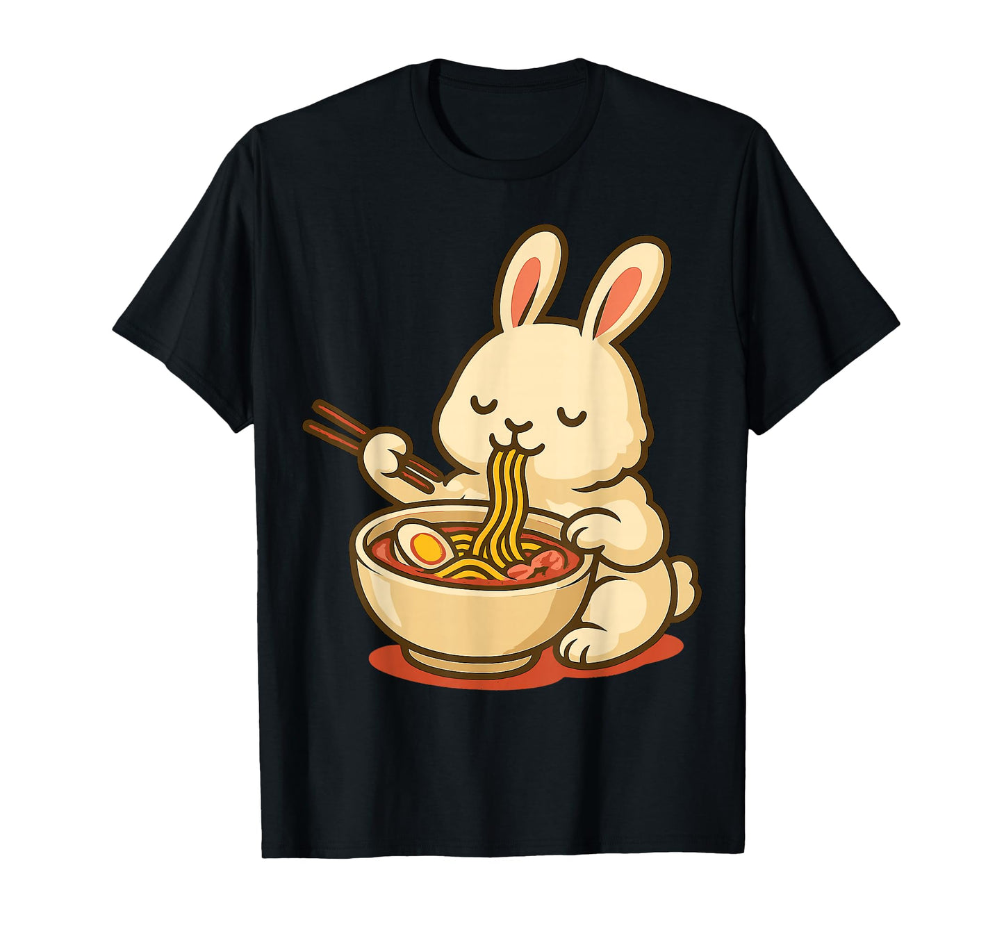 Rabbit Bunny Eating Ramen Noodles T-Shirt