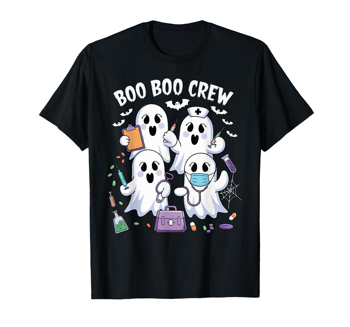 Boo boo Crew Nurse Halloween Funny Ghost Nurse Women T-Shirt