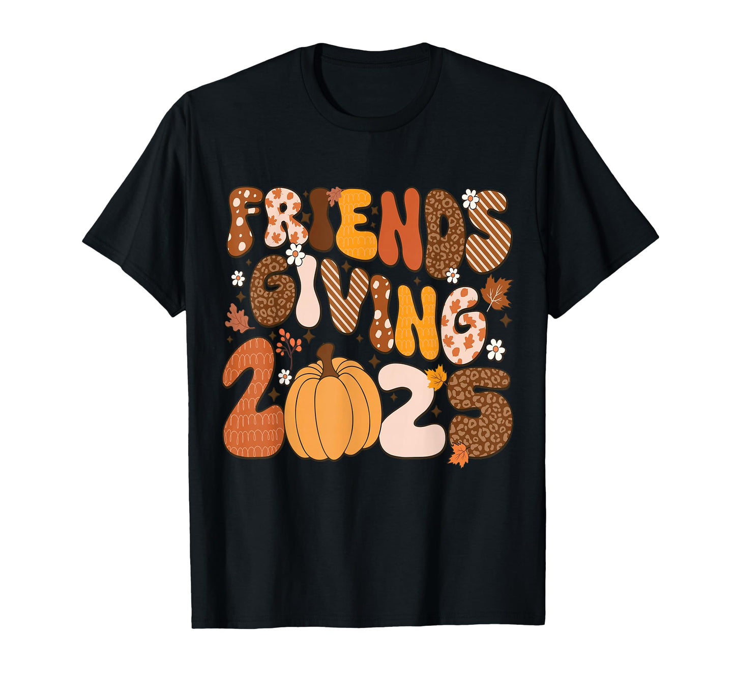 Retro Friends Giving 2025 Thanksgiving Fall Friendsgiving T-Shirt