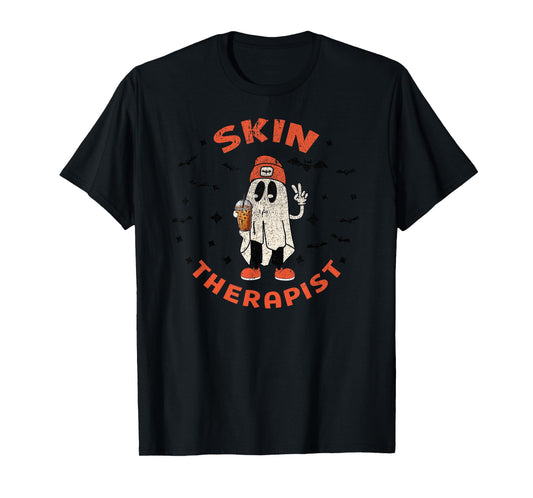 Halloween Esthetician Cosmetology Dermatology Ghost Fall T-Shirt