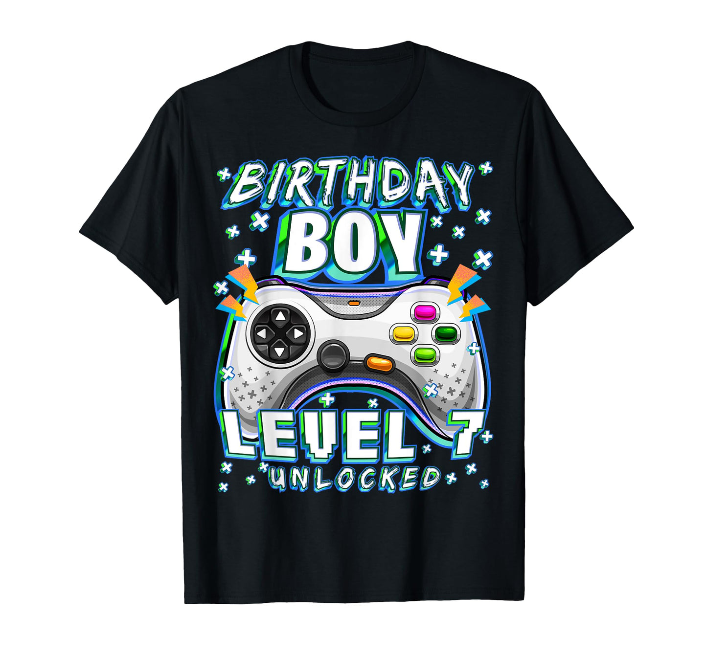 Level 7 Unlocked Video Game 7th Birthday Gamer Boys T-Shirt