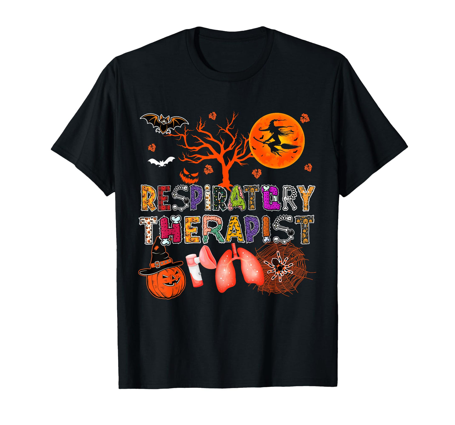 Respiratory Therapist Halloween Zombie Costume Scary Pumpkin T-Shirt