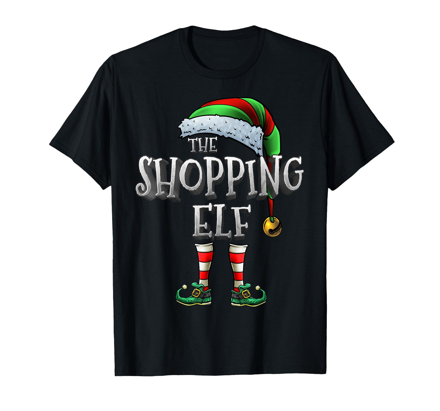 The Shopping Elf Shirt Matching Family Funny Christmas Elf T-Shirt