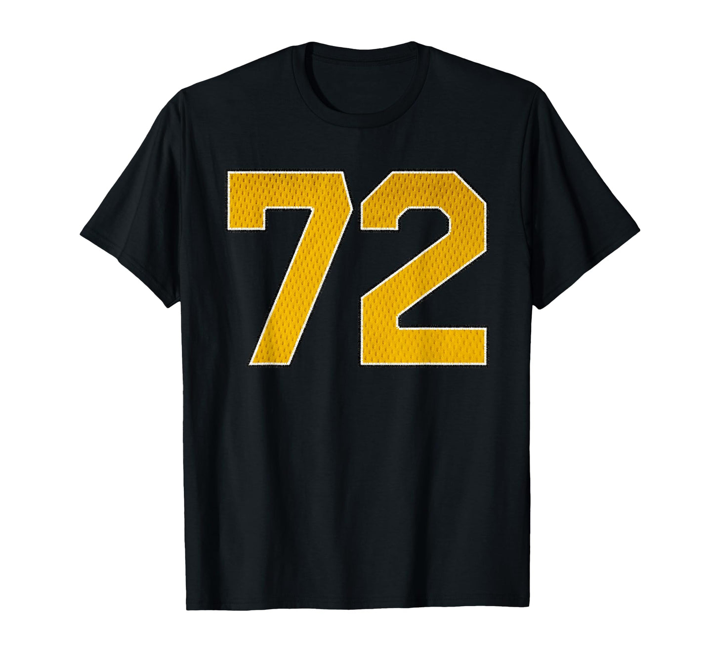 Gold Number 72 Athlete Sports Jersey Supporter Fanwear T-Shirt