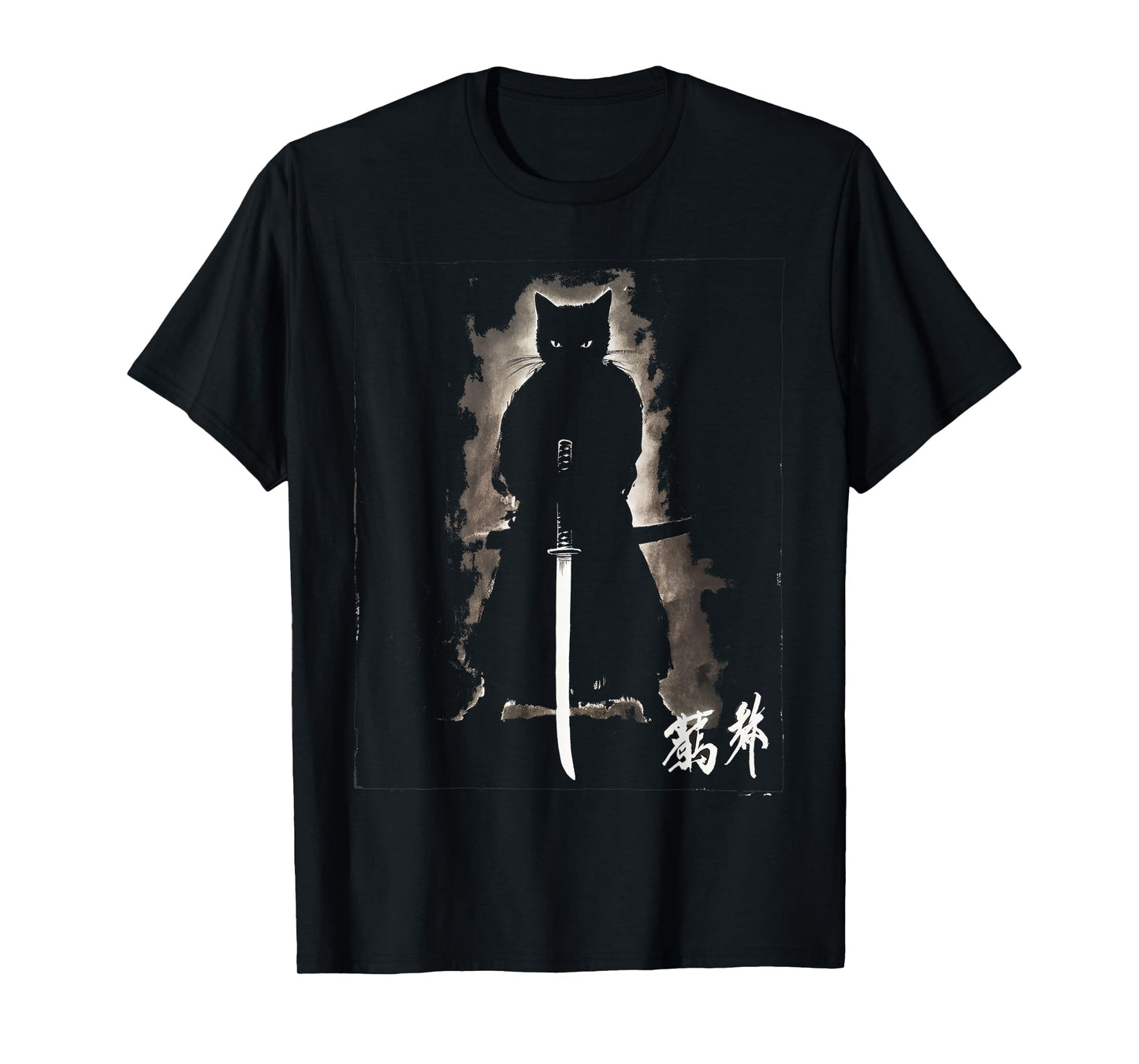 Vintage Samurai Cat Graphic Art Japanese Ukiyo-e Men Women Kids T-Shirt