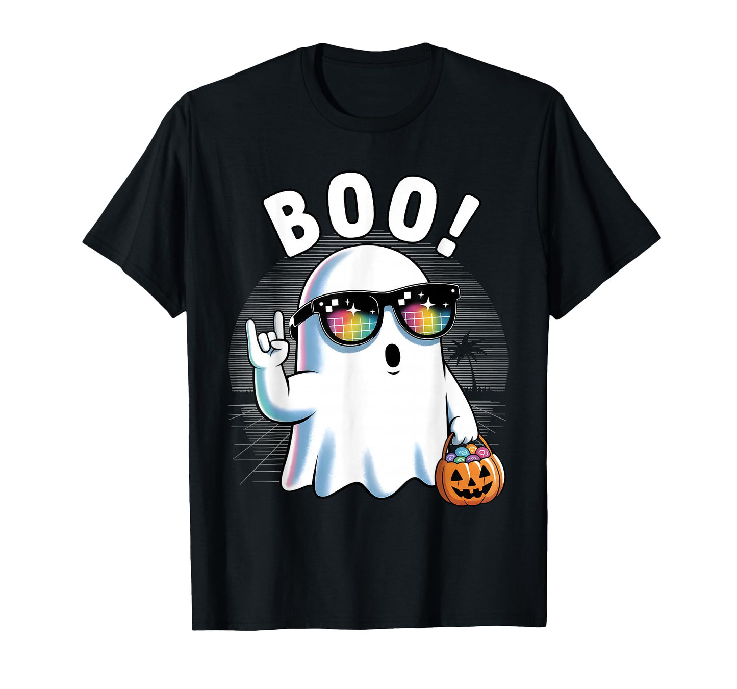 Halloween Costume Boo Ghost Rock Pumpkin T-Shirt