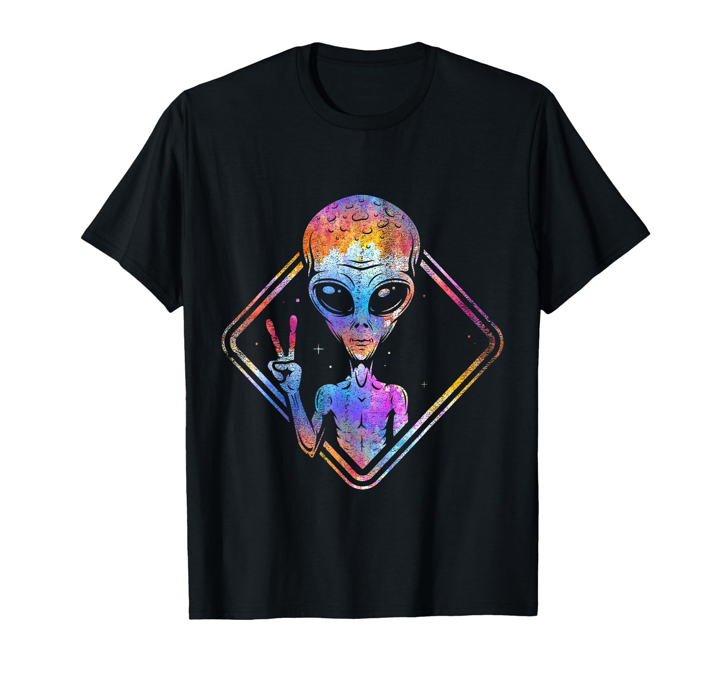 Hippie Peace Sign Outer Space Gift Alien T-Shirt