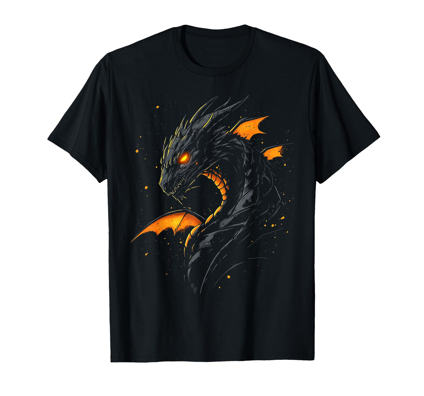 Black Dragon Motif Mythical Artwork Black Dragon T-Shirt
