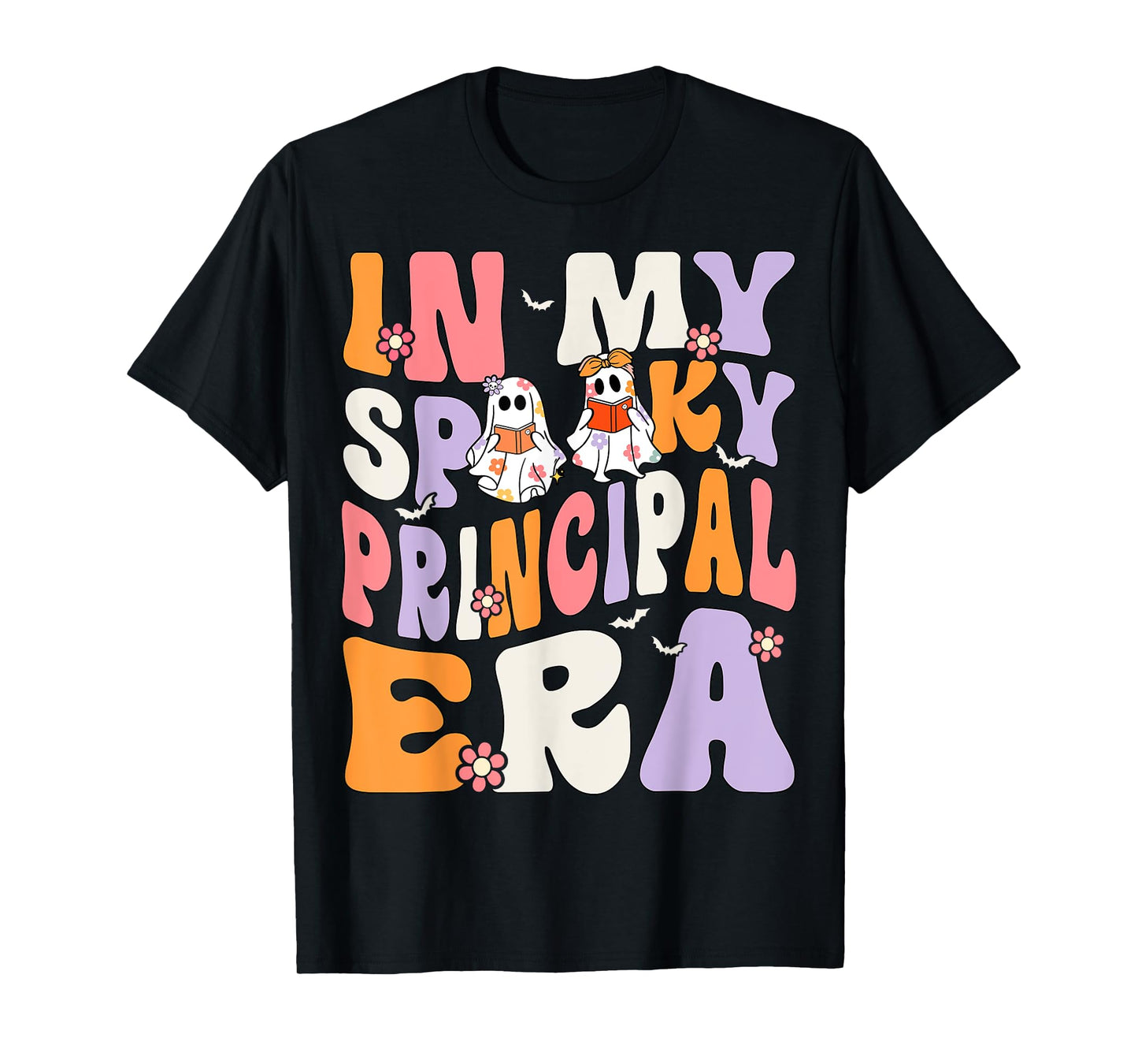 In My Spooky Principal Era Groovy Ghost Halloween T-Shirt