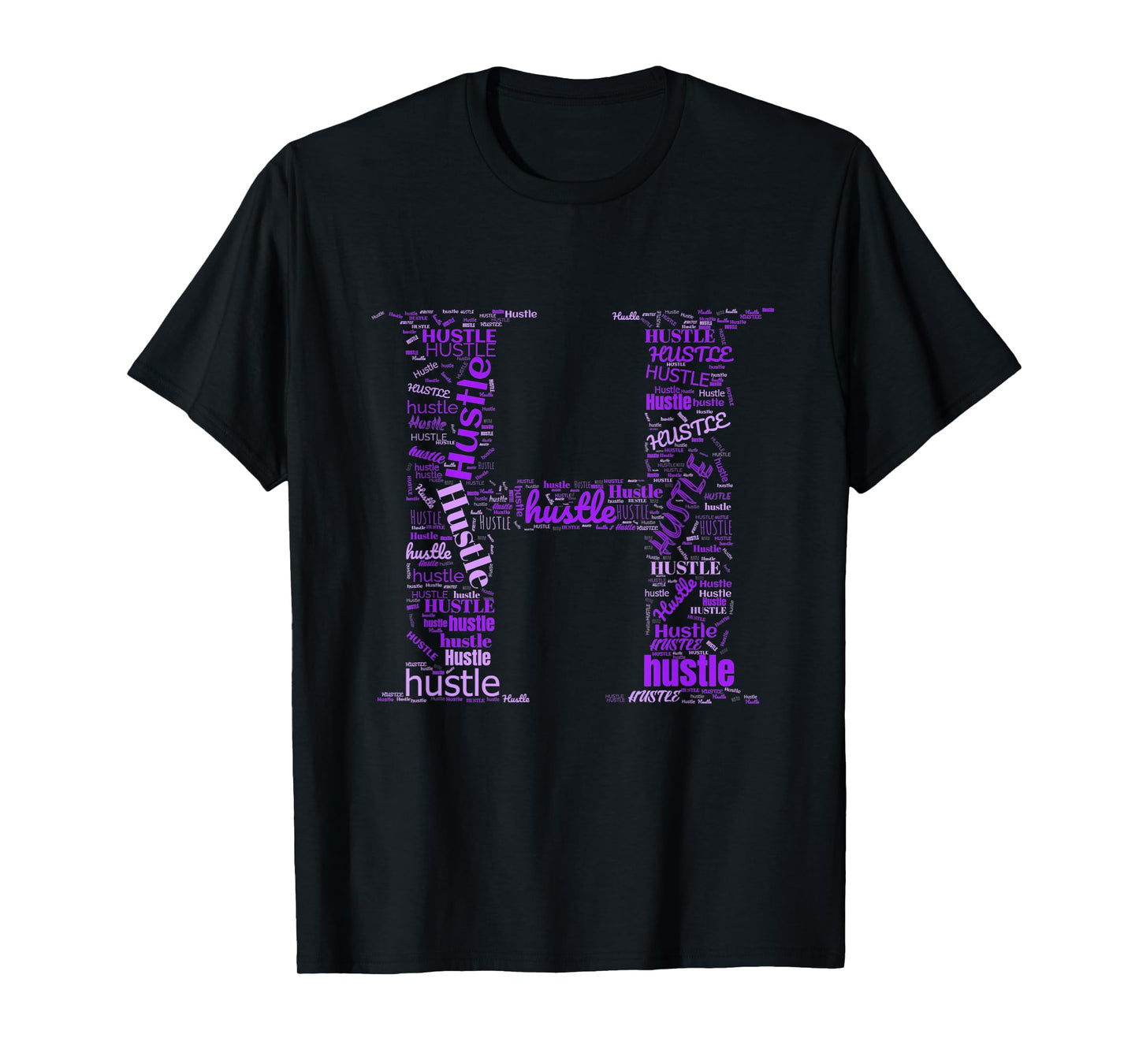 Purple H is for Hustle Purple Color Graphic T-Shirt