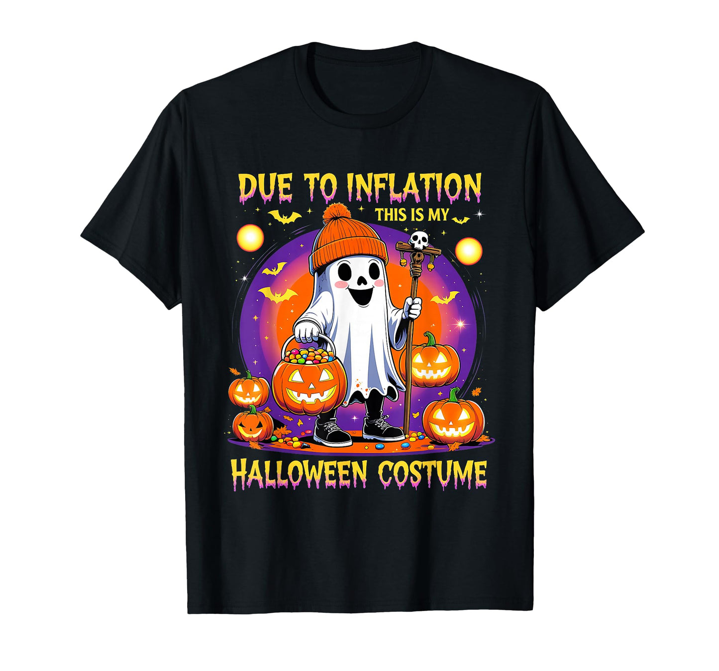 Due to Inflation Funny Ghost Halloween Costume T-Shirt