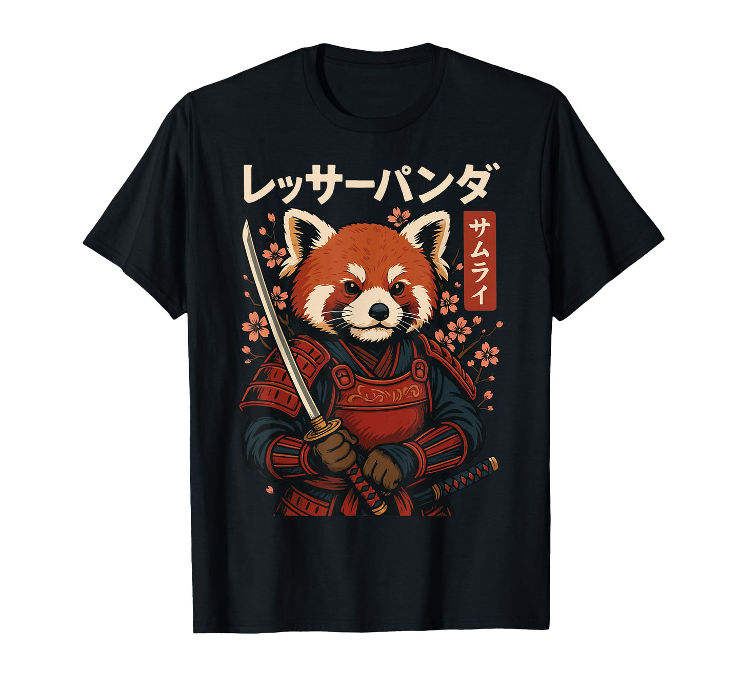 Red Panda Samurai Katana T-Shirt