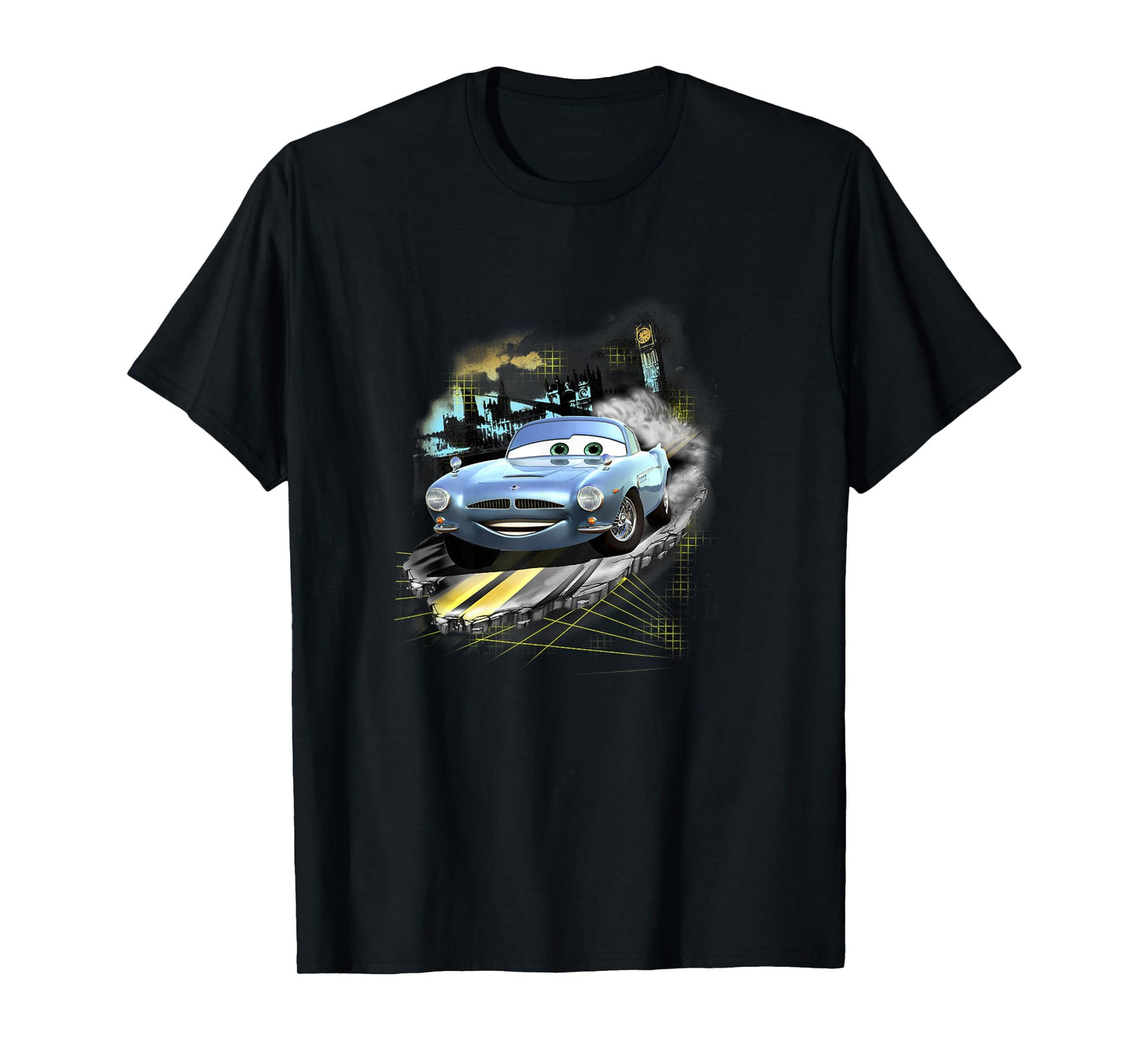 Disney Pixar Cars 2 Finn McMissile London Shot Faded T-Shirt