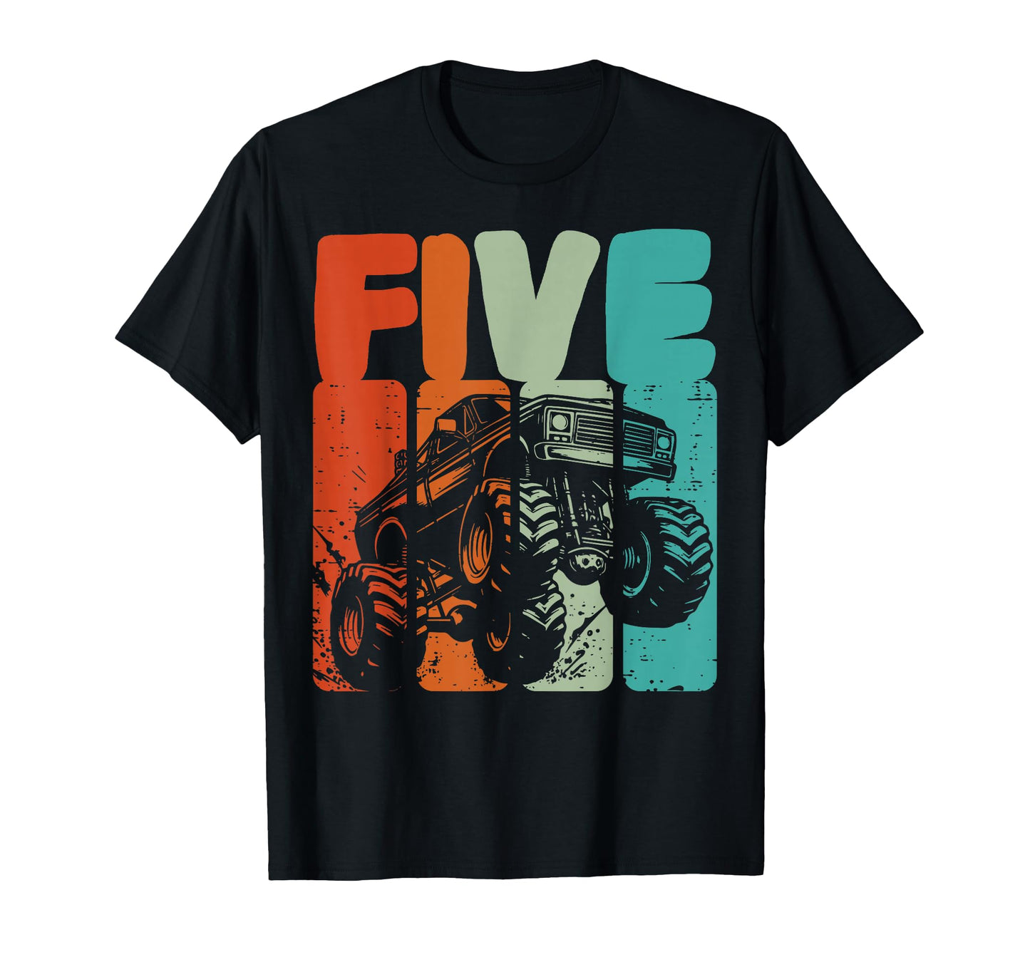 5th Birthday Monster Truck Five 5 Year Old Boys Kids Youth T-Shirt