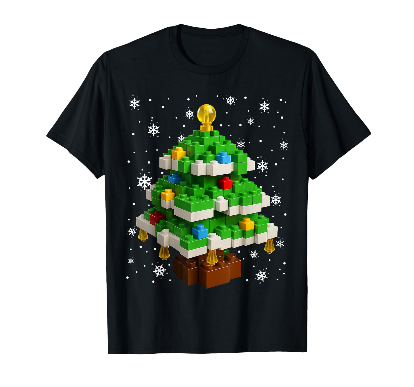 Merry Christmas PJS Blocks Building Christmas Tree Boys Kids T-Shirt