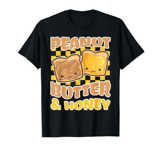 Kawaii Peanut Butter and Honey Bees Kind Retro Matching Cute T-Shirt