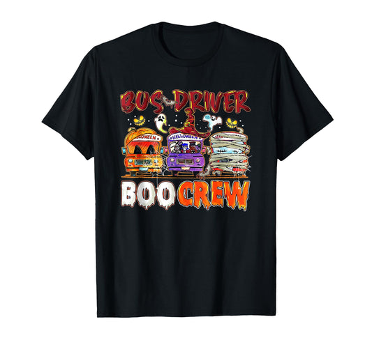 Bus Driver Boo Crew School Bus Driver Life Halloween T-Shirt