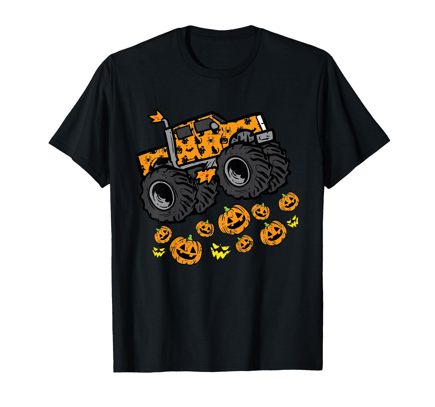 Kids Pumpkin Monster Truck Cool Halloween Costume Toddler Boys T-Shirt