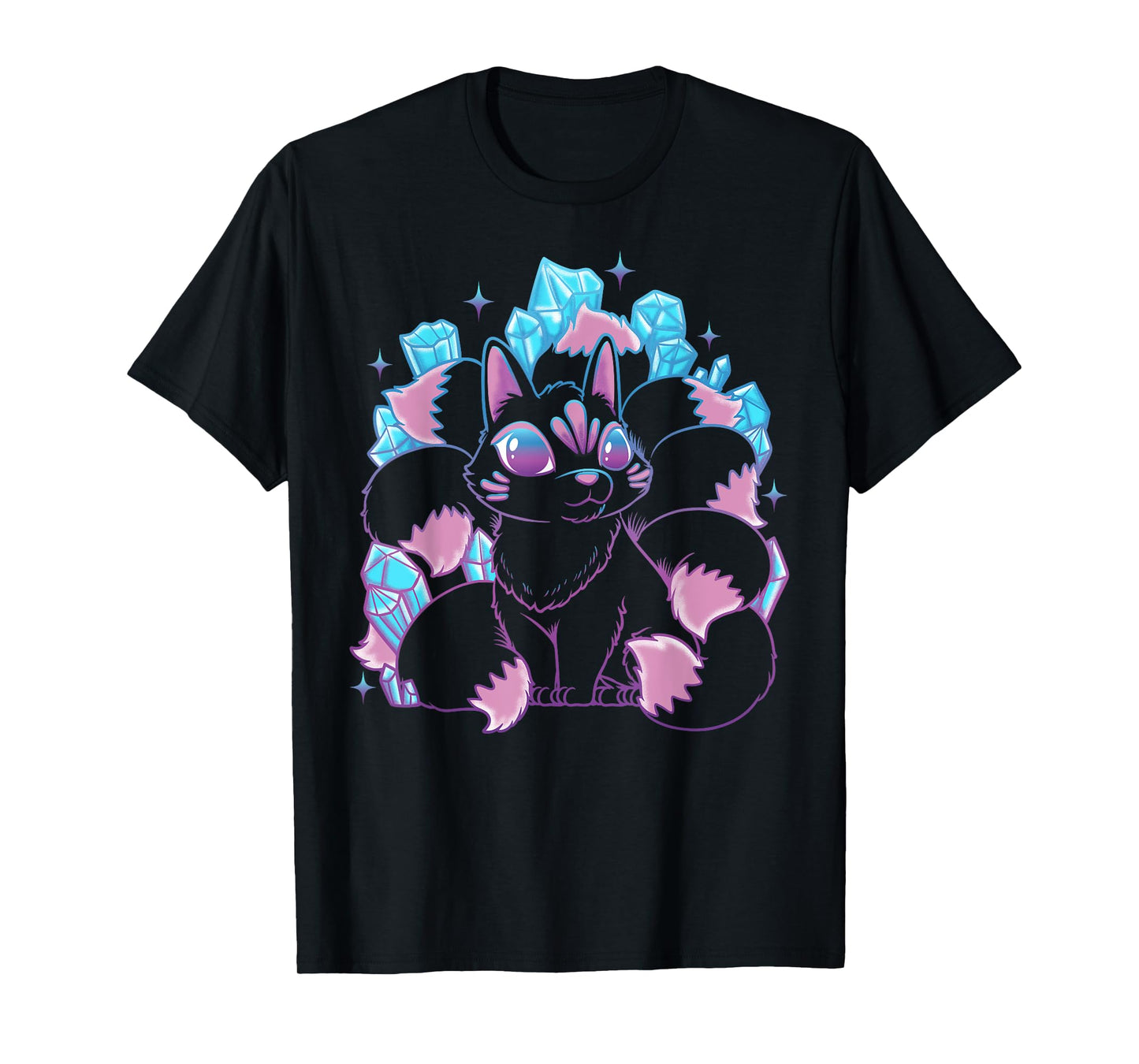 Kawaii Kitsune Nine Tailed Fox Japanese Mythical Creature T-Shirt