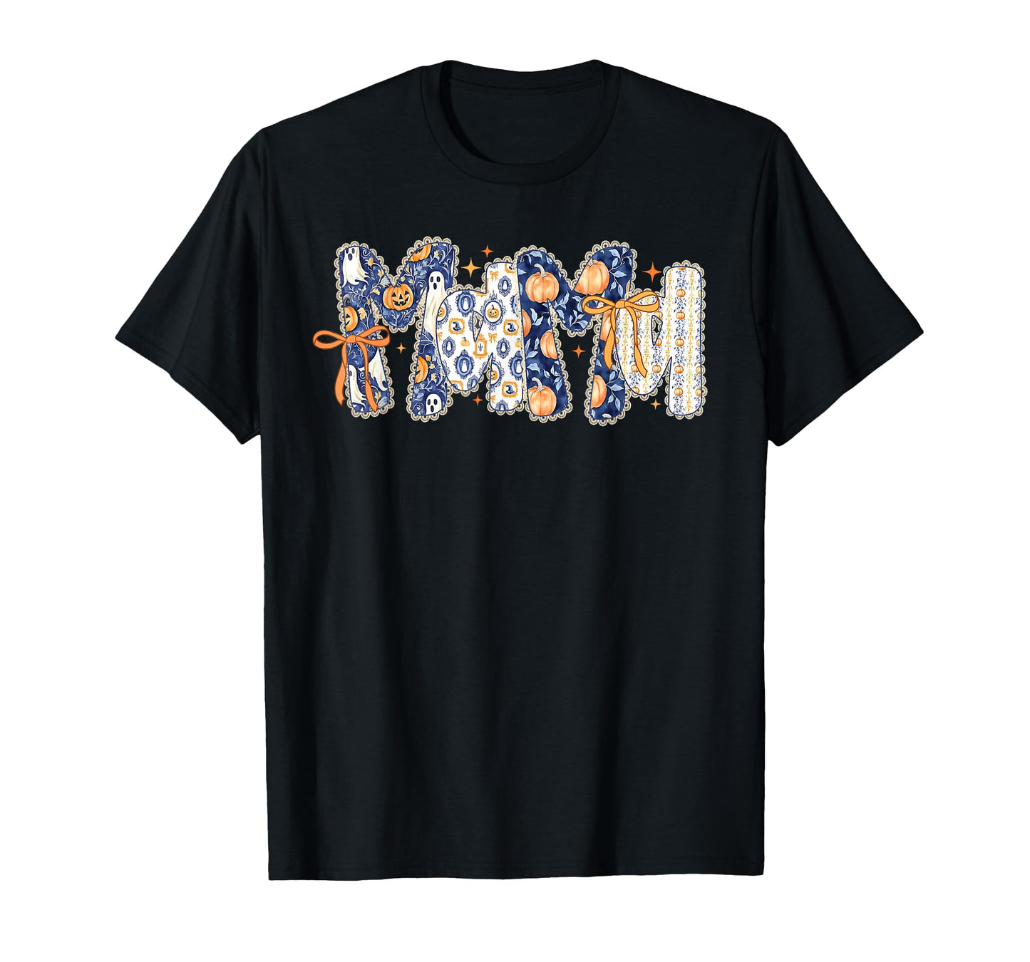 Mama Coquette Bow Thanksgiving Autumn Fall Pumpkin Ghost T-Shirt