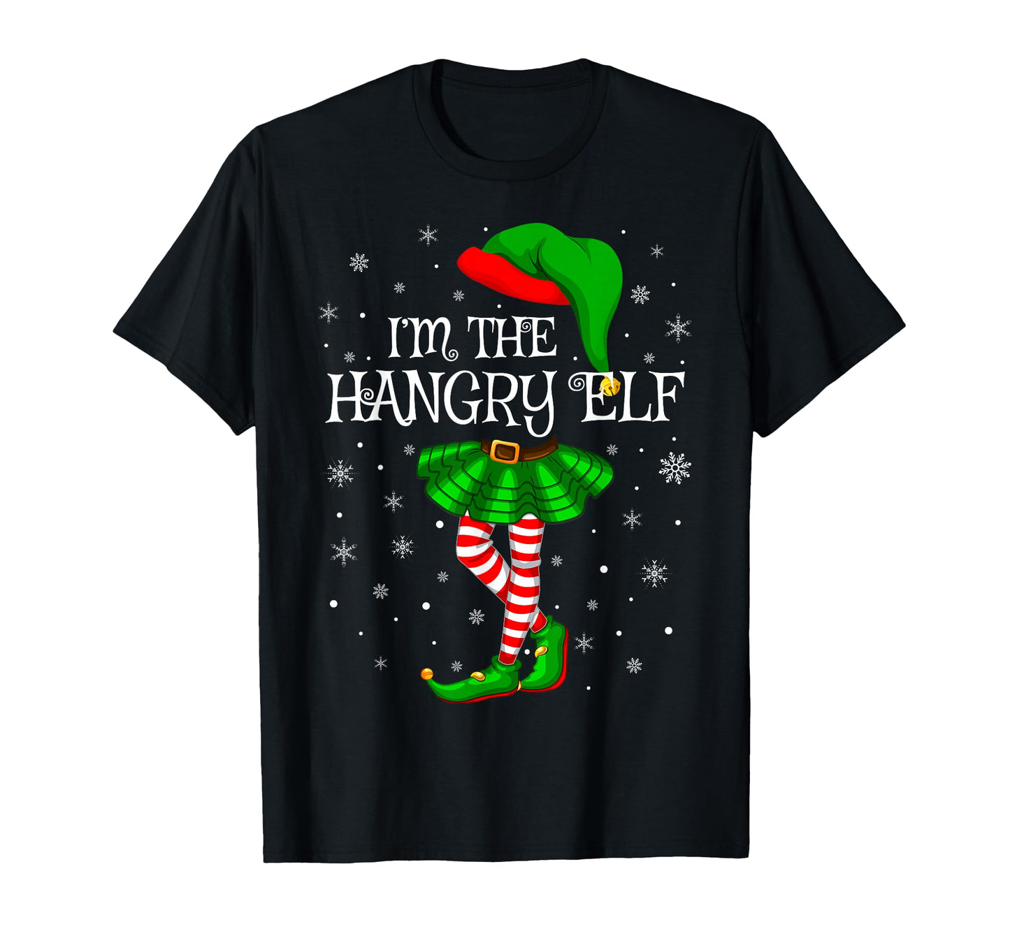 Hangry Elf Christmas Family Group Women Girls Xmas Pajama T-Shirt