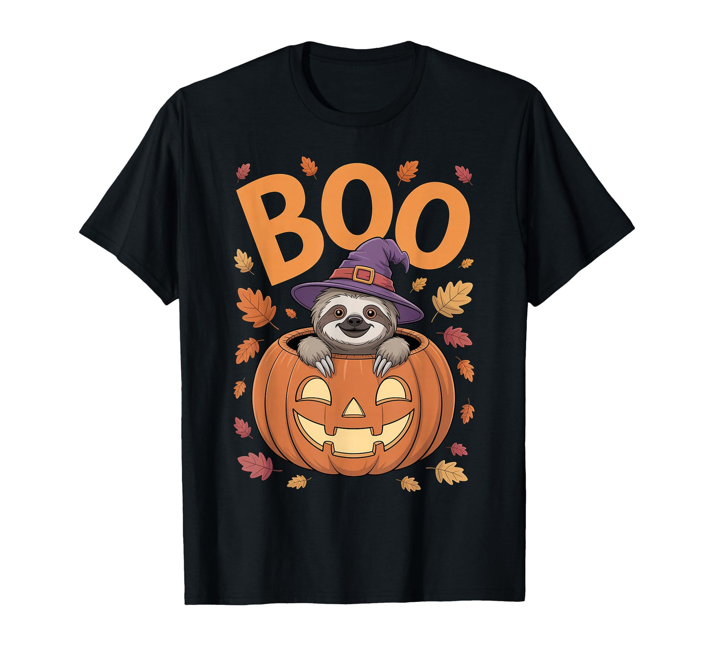 Sloth Costume on Pumpkin Halloween Sloth T-Shirt