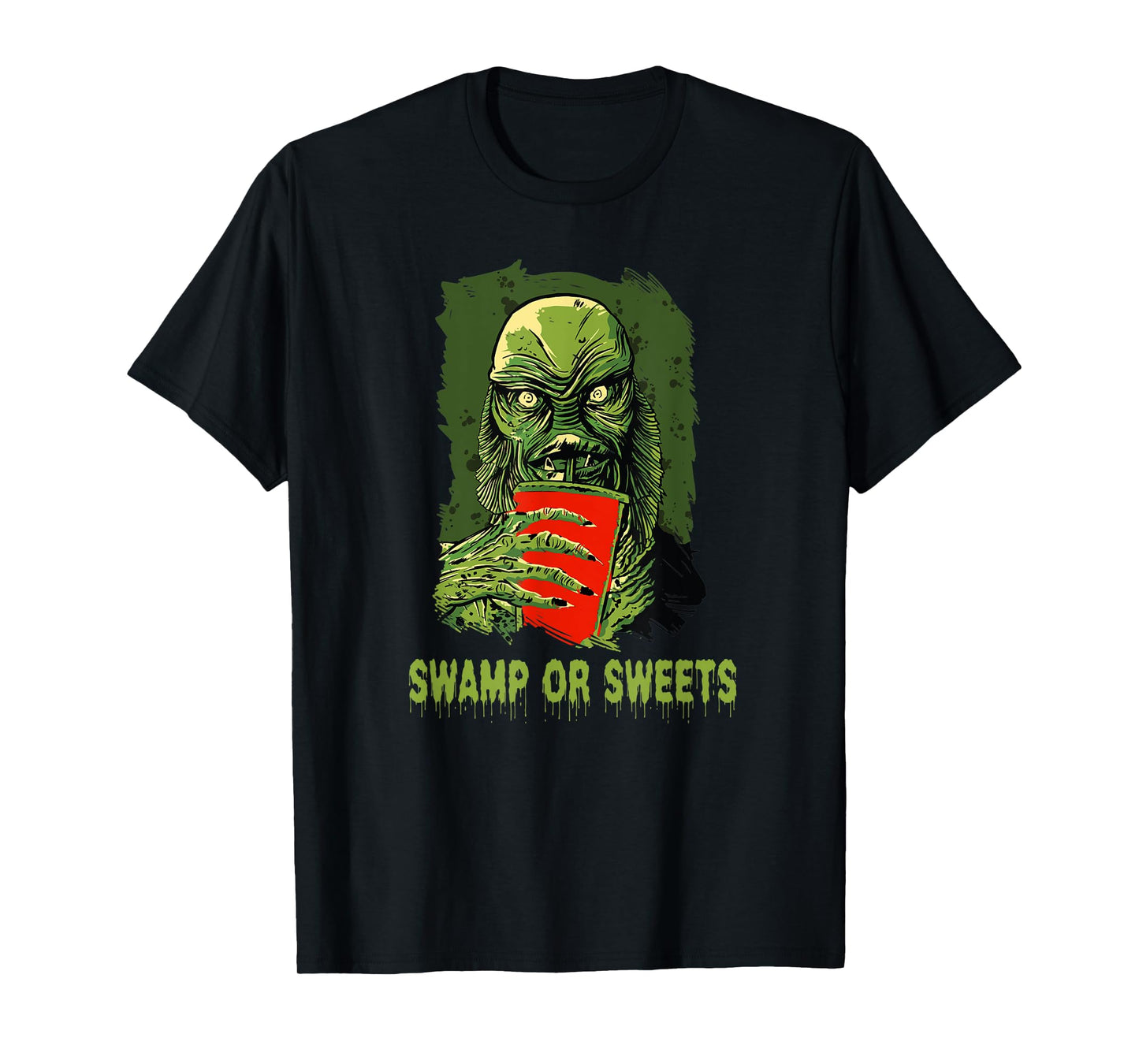 Swamp or Sweets Halloween Costume Scary Swamp Monster Fish T-Shirt