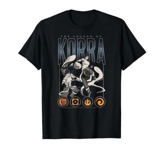 Avatar: Legend of Korra Poses and Elements Collage Anime T-Shirt