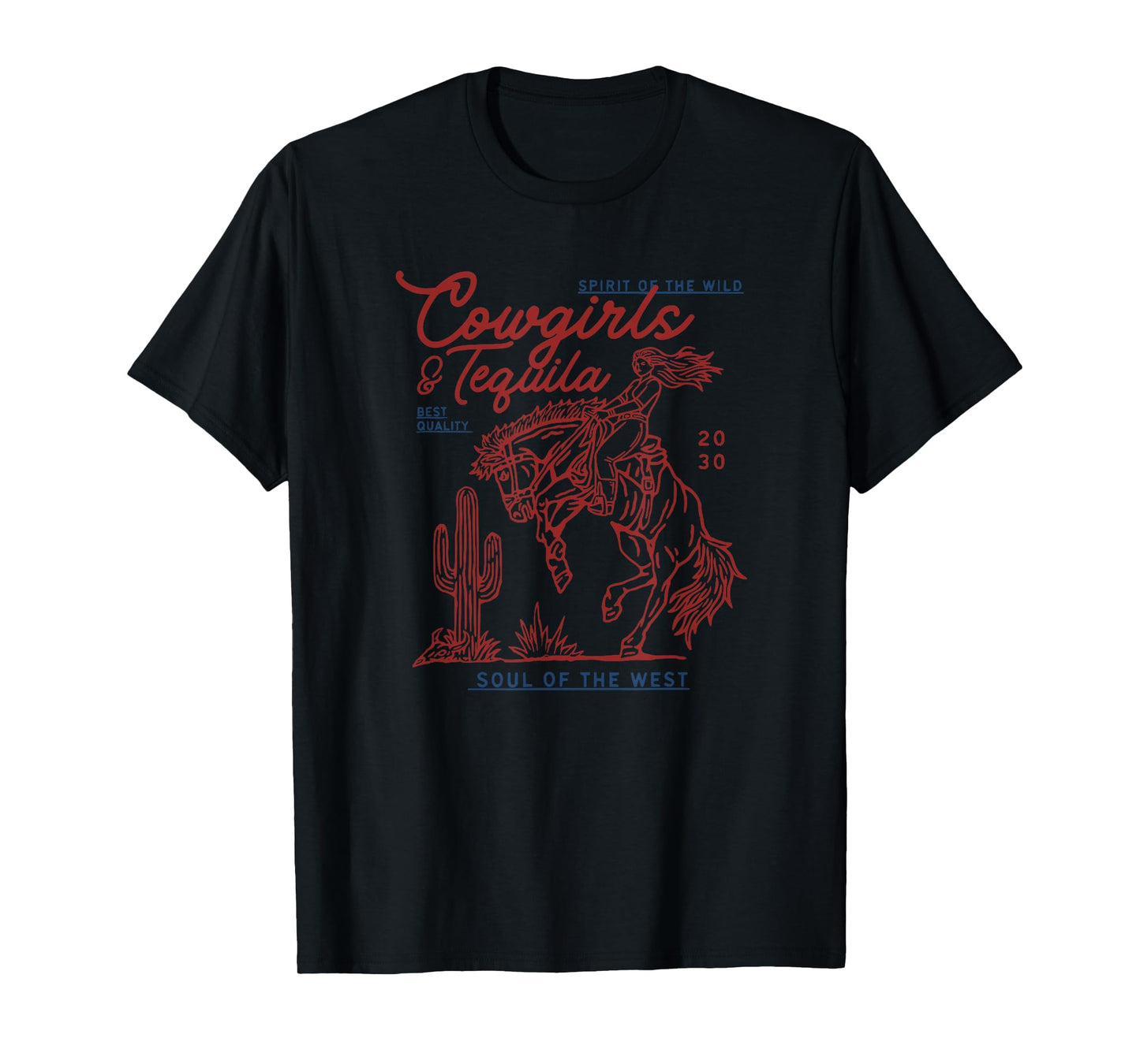 Texas Cowgirls and Tequila Vintage Country Rodeo Matching T-Shirt