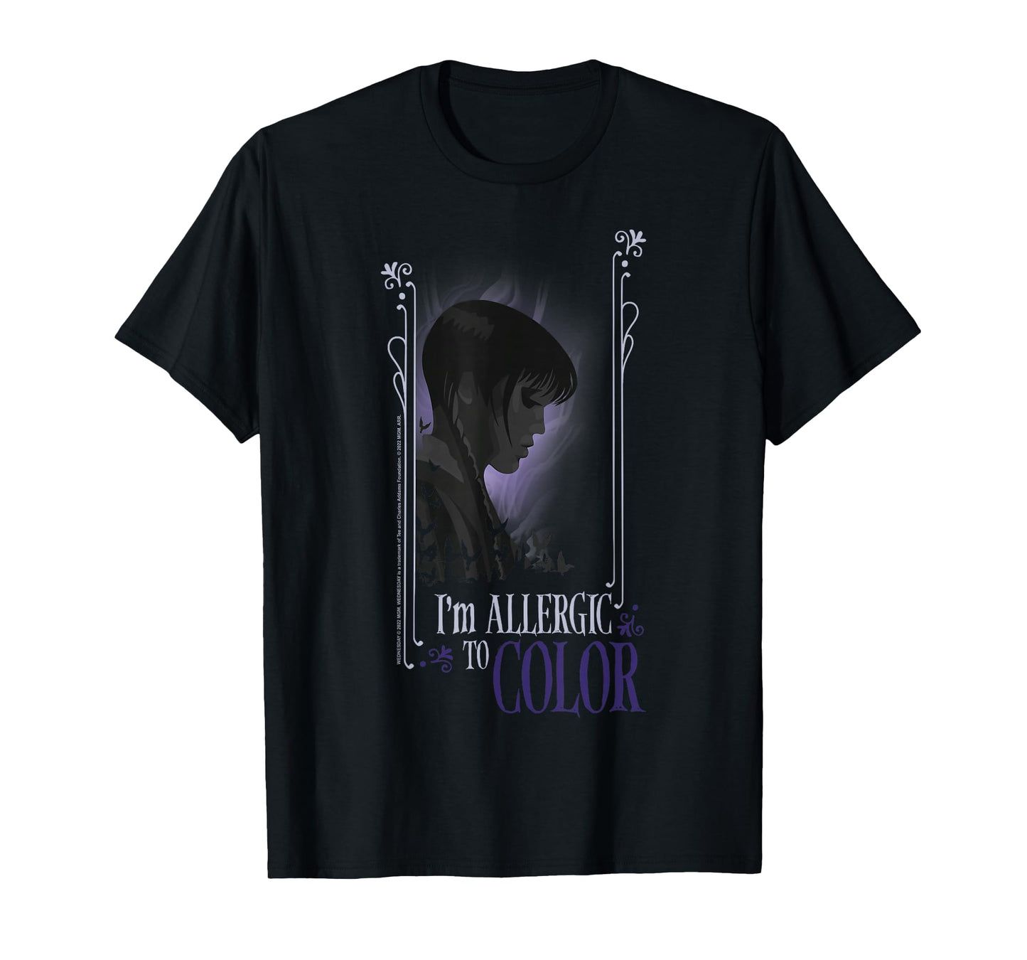 Wednesday I'm Allergic To Color Quote T-Shirt