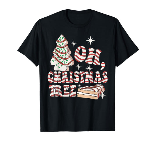 Groovy Oh Christmas Tree Cakes Debbie Becky Jen Cake Lovers T-Shirt