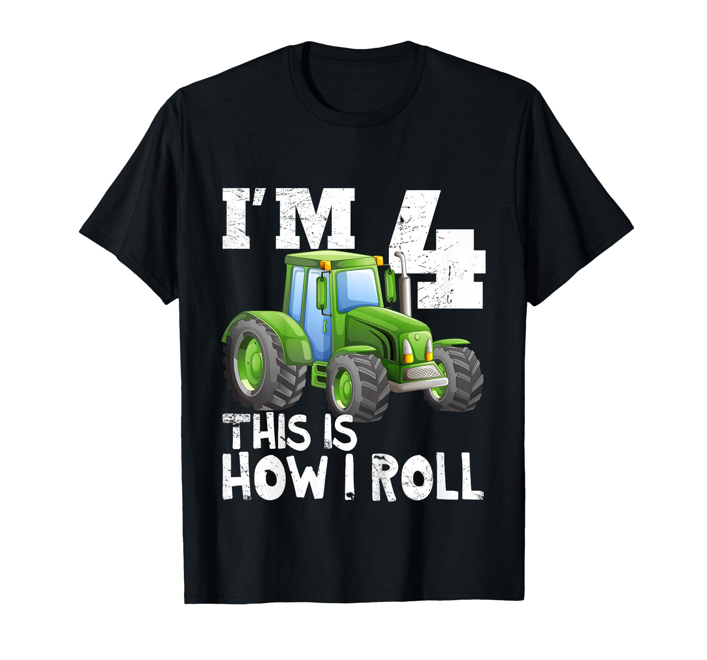 Kids Kids Farm Tractor 4th Birthday Party Shirt 4 Years Old T-Shirt