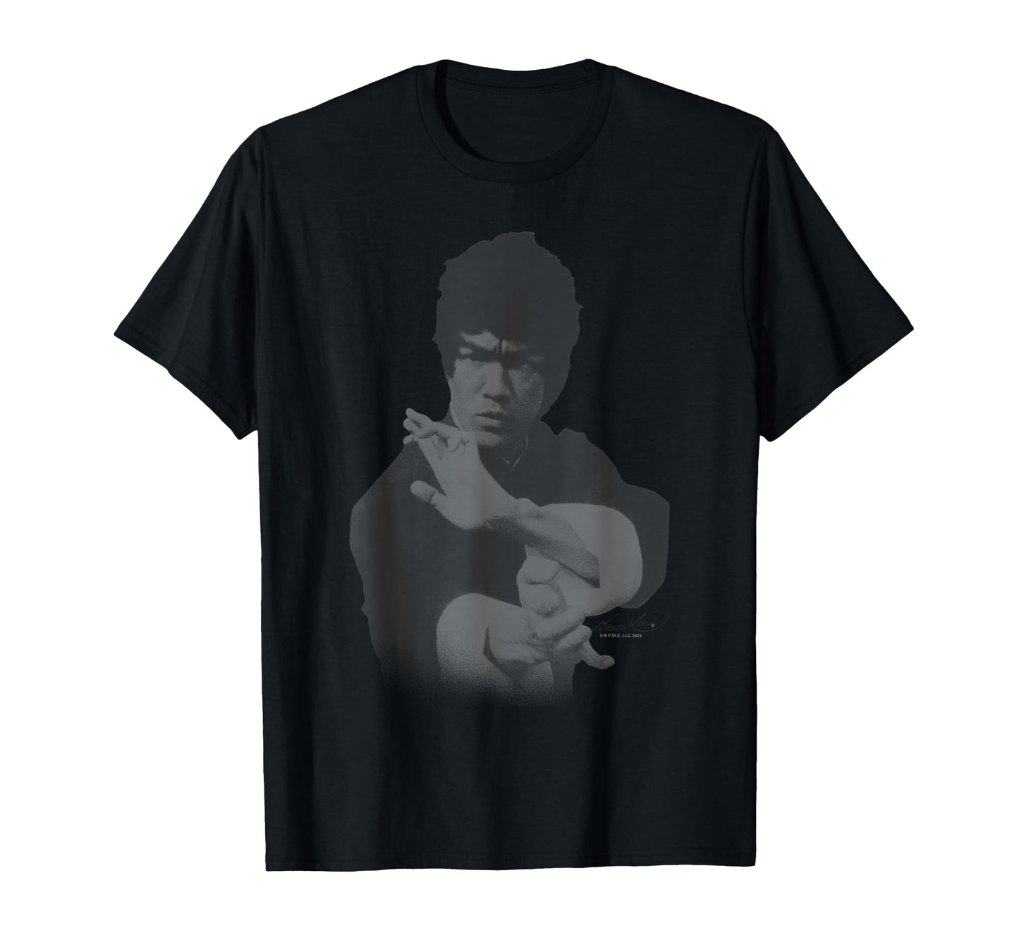 Bruce Lee Back And White Vintage Distressed Portrait T-Shirt