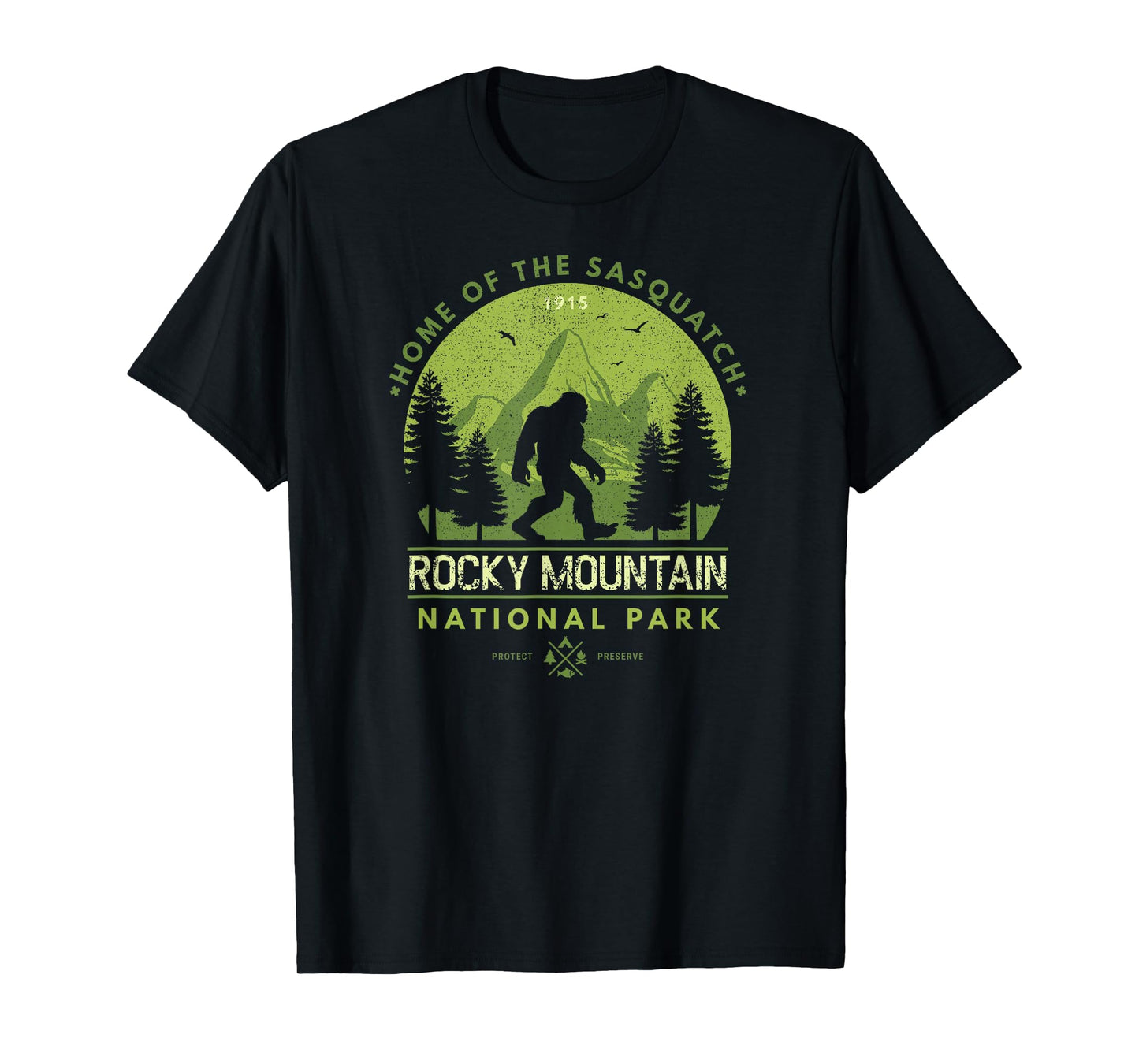 Bigfoot Rocky Mountain Wilderness T Shirt Colorado Sasquatch T-Shirt
