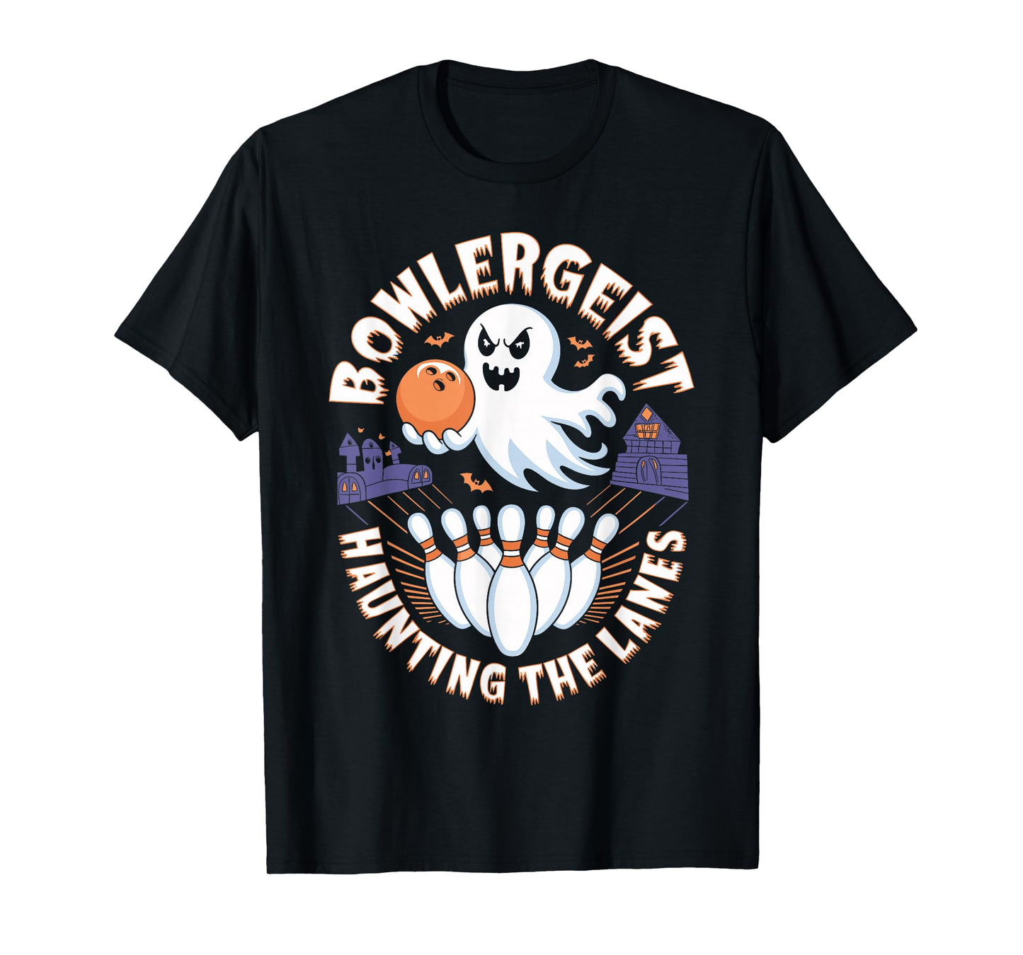 Bowlergeist Haunting the Lanes Halloween Bowling T-Shirt