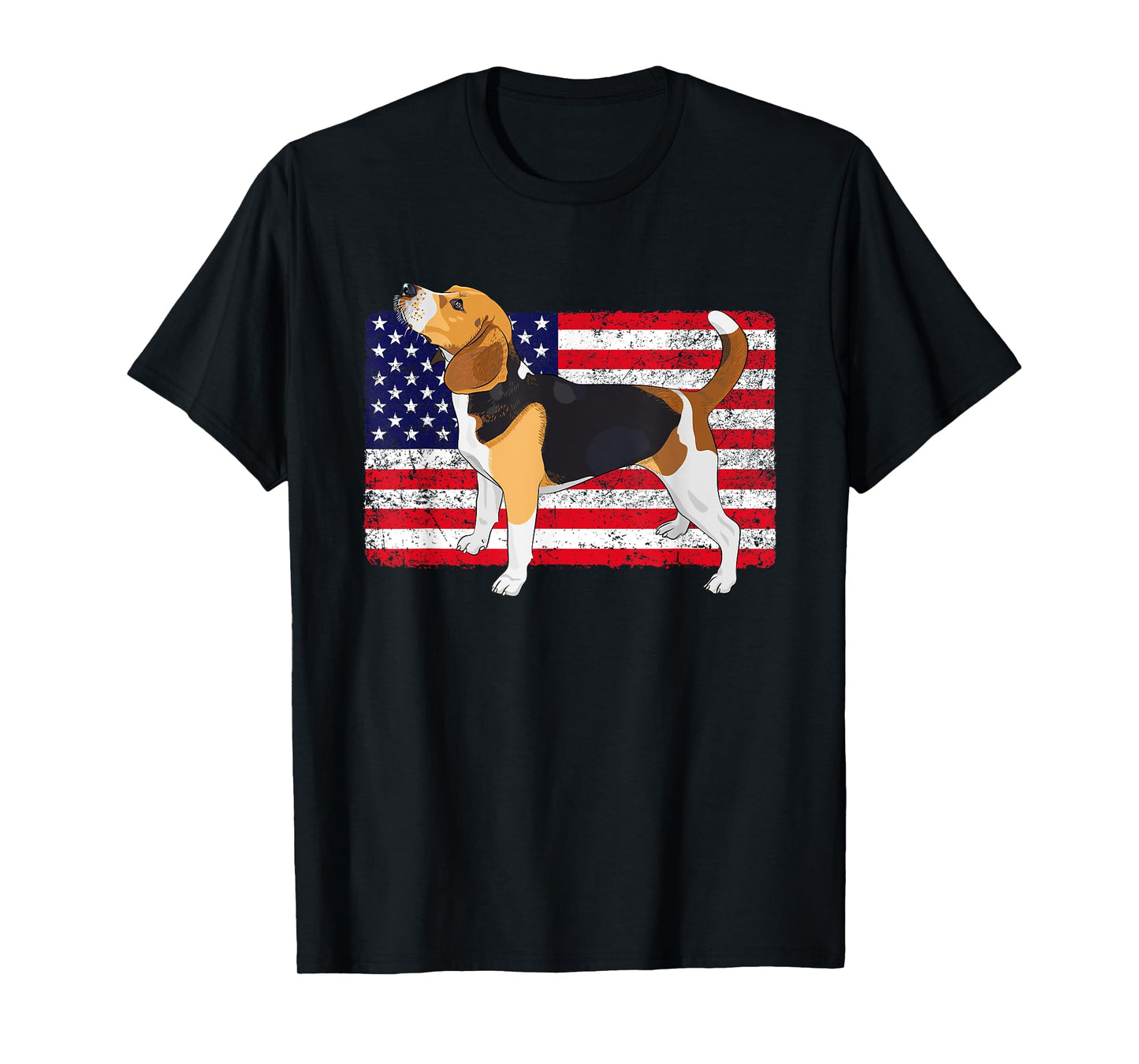 Patriotic US Flag Beagle T-Shirt for Women Kids Men