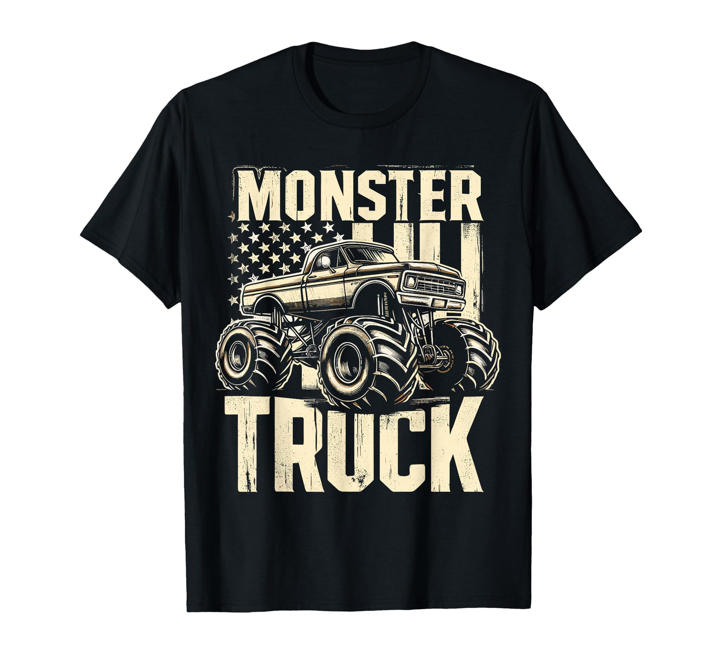 Monster Truck American Flag USA Patriotic 4th of July T-Shirt