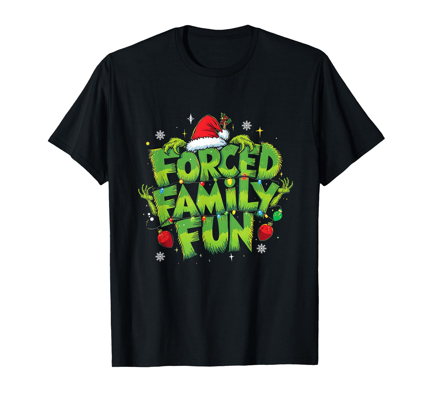 Forced Family Fun Funny Christmas Holiday Design T-Shirt