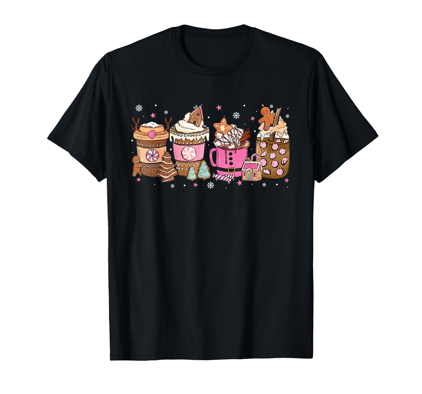 Gingerbread Christmas Latte Coffee Lover Xmas Holiday Women T-Shirt