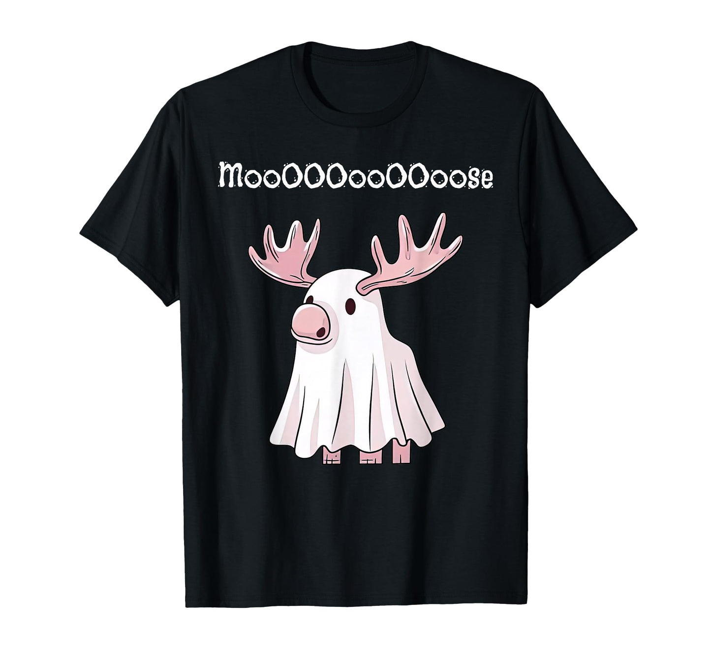 Halloween Ghost Moose Nature Outdoorsy Camping Animal Lover T-Shirt