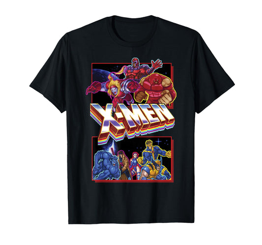 Marvel X-Men Classic Retro Video Game Logo Panels T-Shirt