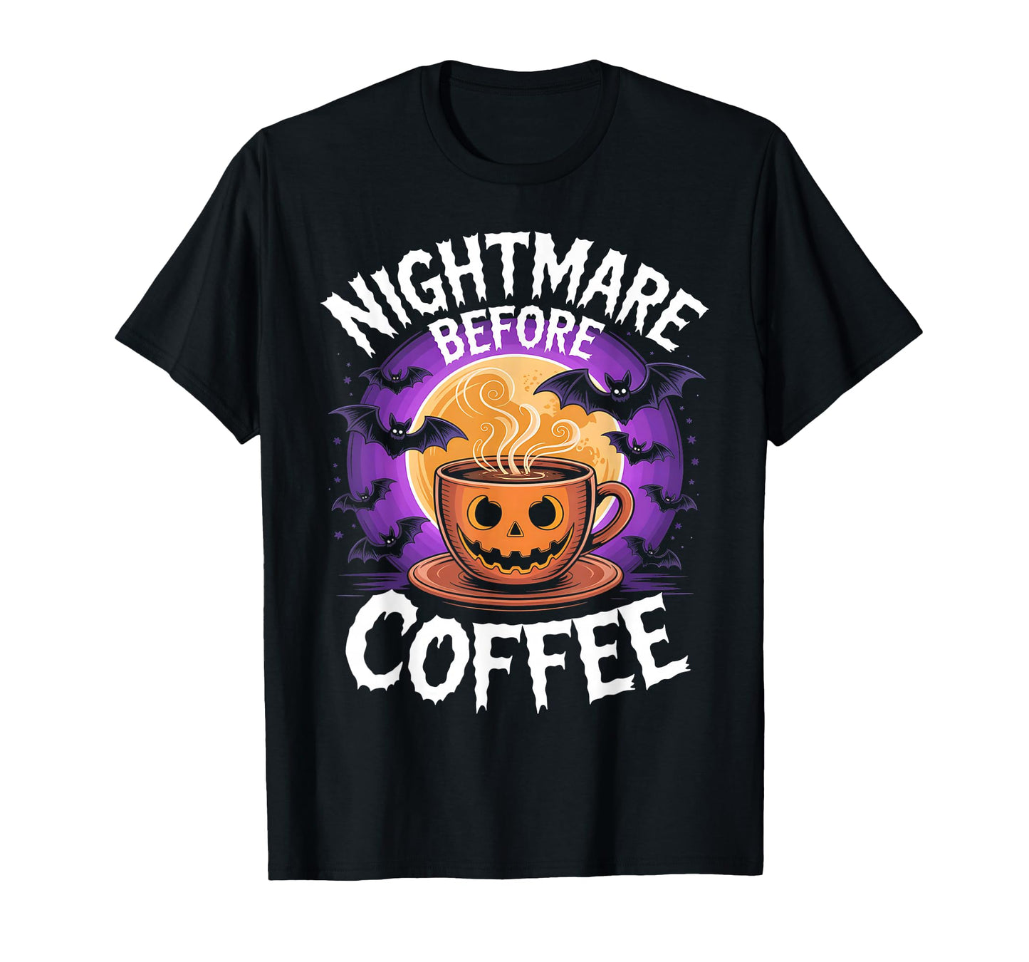 Cool Nightmare Before Coffee Funny Halloween Costume Gifts T-Shirt
