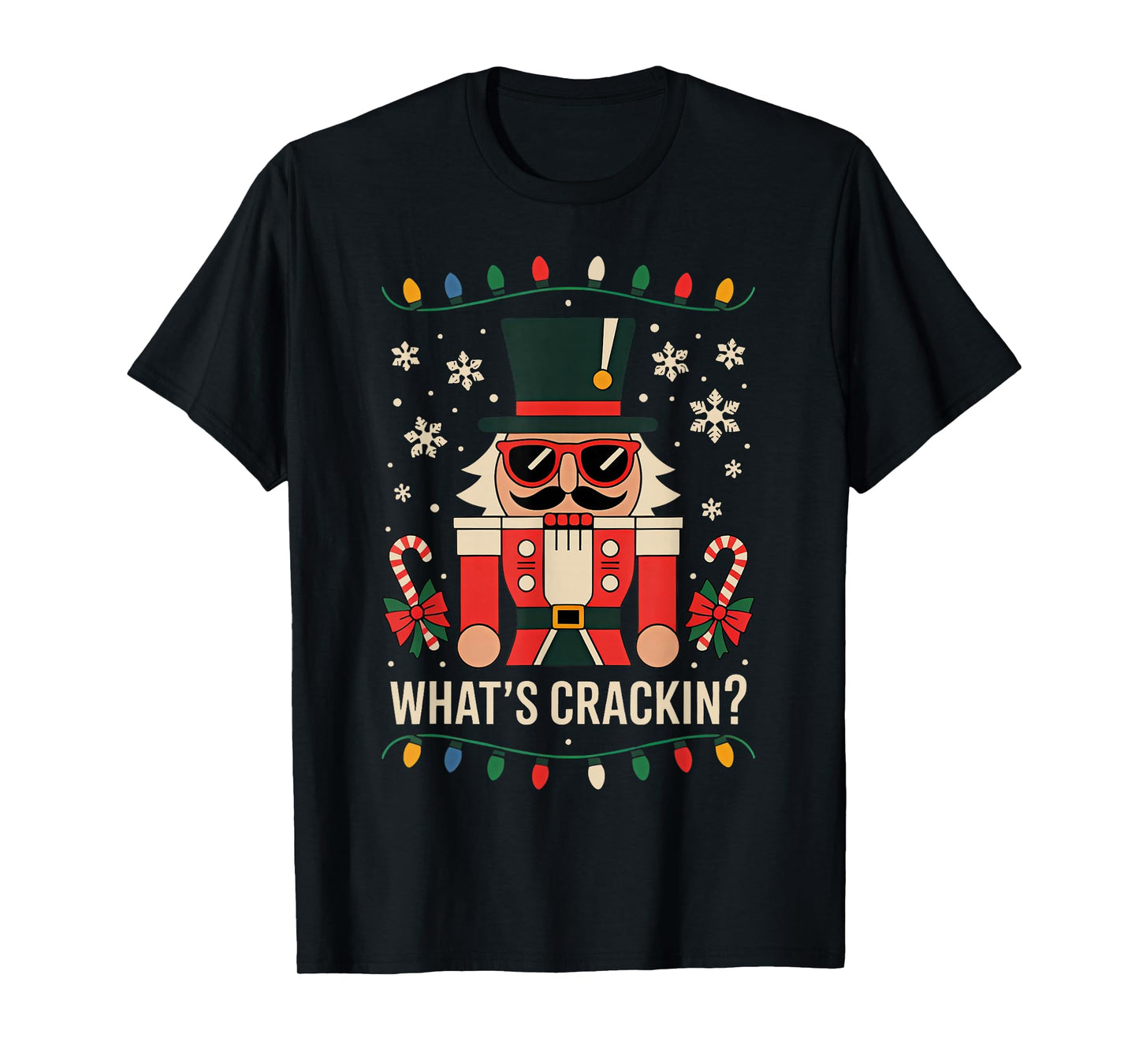 Funny Christmas Nutcracker Men Kids Teen Boys Whats Crackin T-Shirt